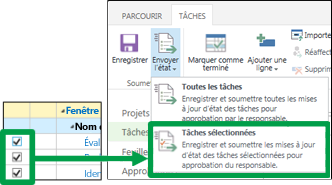 Tâches sélectionnées