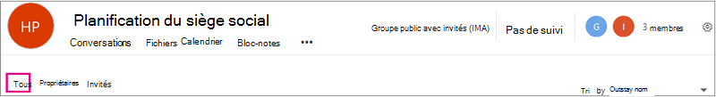 Sélectionnez Tout pour afficher les membres de ce groupe
