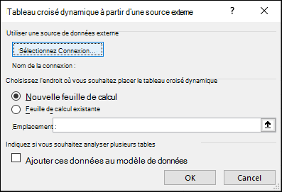 Tableau croisé dynamique à partir d'une source externe