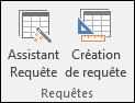 Deux options sont disponibles dans le groupe Requêtes du ruban Access : Assistant Requête et Création de requête