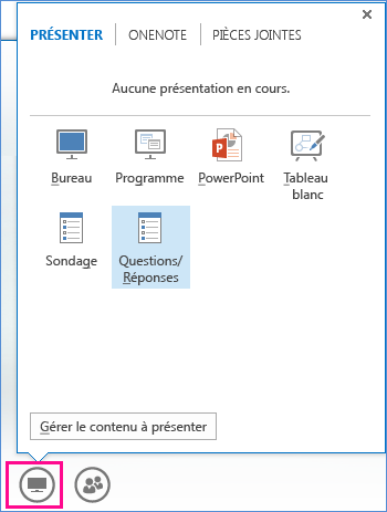 Capture d'écran du Gestionnaire Questions/Réponses