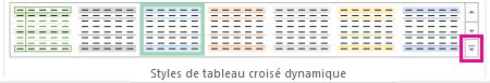 Bouton Autres de la galerie Styles de tableau croisé dynamique