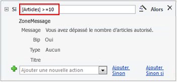 Une expression utilisée dans un bloc Si dans une macro