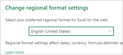 Modifier les paramètres de format régional