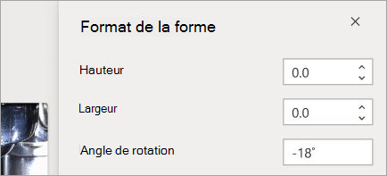 Affiche les contrôles de mise en forme des formes