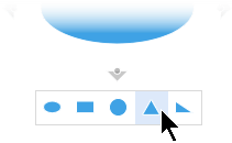 Dans la mini-barre d’outils, sélectionnez la forme que vous voulez insérer dans la zone de dessin.