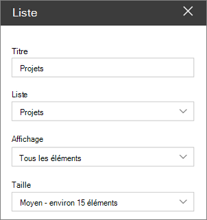 List Web Part settings