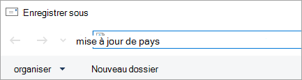 Boîte de dialogue Enregistrer sous avec le chemin du papier à lettres dans la barre d’adresses