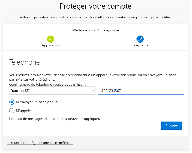 Configuration d’un numéro de téléphone pour recevoir des SMS