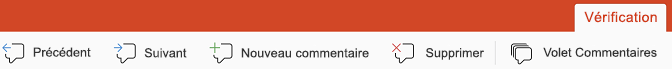 Les boutons de commentaire dans PowerPoint pour iPad