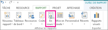 Bouton En cours sous l’onglet Rapport