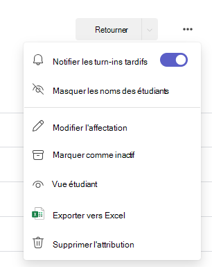 boîte de dialogue options