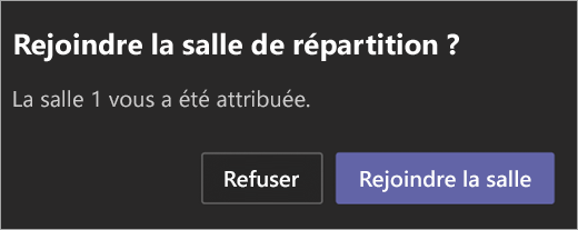 Invitation à rejoindre une salle de réunion.
