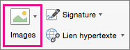 L’option Images est mise en évidence sous l’onglet Message.