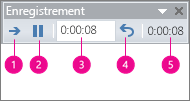 Zone des minutages d’enregistrement dans PowerPoint