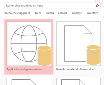 Bouton Application web personnalisée sur l’écran de démarrage.