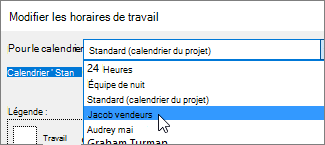 Ressources dans la liste Calendrier pour