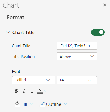 Options de titre de graphique pour Excel sur le web