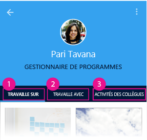 Page Contacts de Delve pour Android