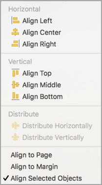 Aligner les objets sélectionnés