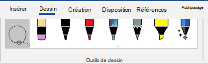 Onglet Outils de dessin du ruban Word.