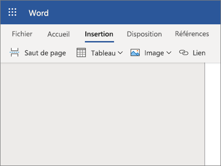 Insérer une image dans Word Online