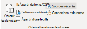 Groupe Données externes de l’onglet Données