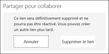 Annuler et supprimer des boutons de lien affichés