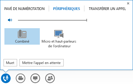 Capture d’écran des options audio