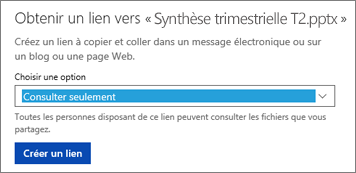 Sélectionner Consulter uniquement pour autoriser d’autres utilisateurs à consulter votre fichier