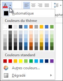 Palette Couleur de police