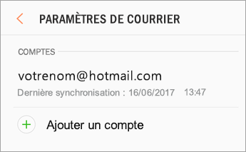 Paramètres > Ajouter un compte