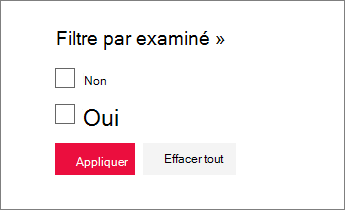 Sélectionnez les valeurs qui seront filtrées.