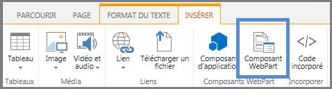 Insérer un composant WebPart