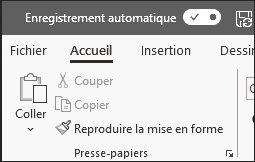 Commutateur Enregistrement automatique dans Office