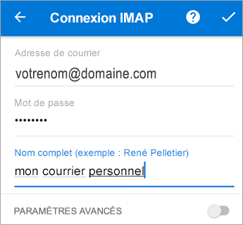 Entrez votre mot de passe et tous les paramètres de serveur dont vous auriez besoin.