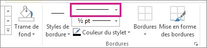 Choisir le style de ligne pour votre bordure