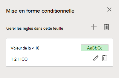 Image montrant l’étape 2 de la modification d’une règle de mise en forme conditionnelle