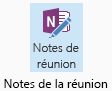 Capture d’écran de l’icône des notes de réunion dans le ruban de demande de réunion