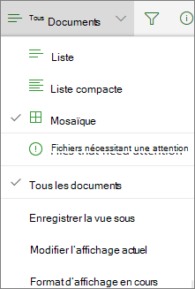 Office 365 Modifier l’affichage bibliothèque de documents