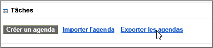 Sélectionner Exporter les calendriers