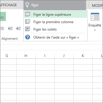 Commandes Obtenir de l’aide ou Rechercher