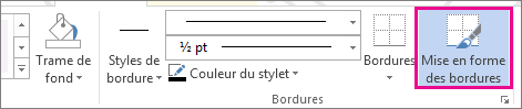 Commande Mise en forme des bordures
