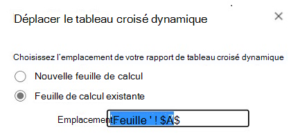 Déplacer un tableau croisé dynamique