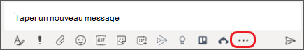 Zone dans laquelle vous tapez Messages dans Microsoft Teams
