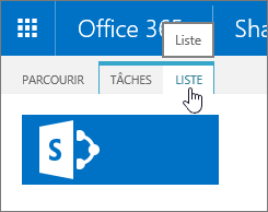 Onglet Liste sélectionné sur le ruban