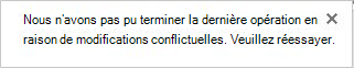 Message d’erreur concernant les modifications en conflit effectuées par au moins deux utilisateurs dans un fichier Visio.