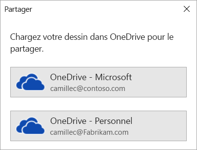 Si vous n’avez pas enregistré votre dessin sur OneDrive ou SharePoint, Visio vous invite à le faire.