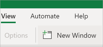 Affiche l’option Nouvelle fenêtre dans Excel
