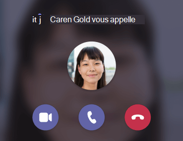 Notification d’appel entrant Teams